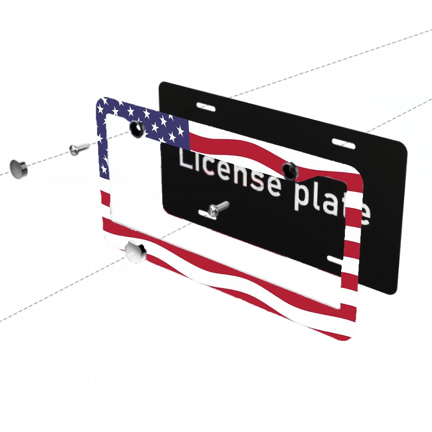 Universal Aluminum Alloy US Car License Plate Frame Cover