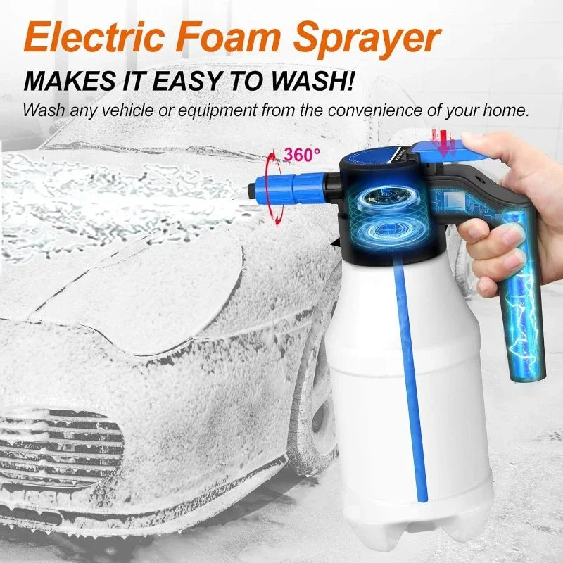 1.5L Car Wash Foam Sprayer Electric Pressurized Foam Cannon Multi-Purpose Snow Foam Car Wash Spray Car Home Cleaning Tool