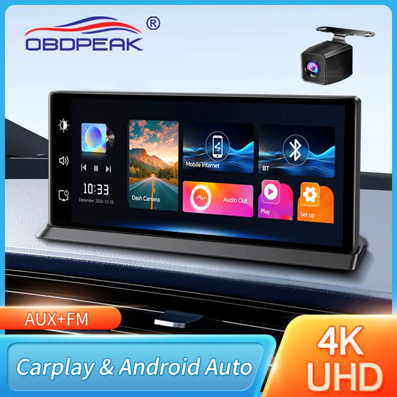 K2 Pro 11.3" Car DVR 4K Camera Wireless Carplay Android  Screen Dash Cam Dual Len Video Recorder GPS Navigation Dashboard